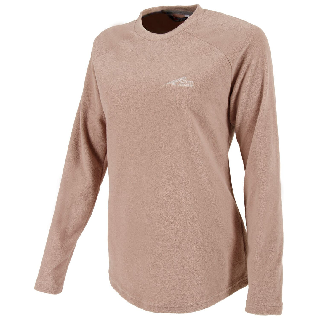 First Ascent Ladies Core Fleece Pullover Top Karoo Dust